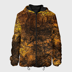 Куртка с капюшоном мужская Желто-черная текстура камня, цвет: 3D-черный
