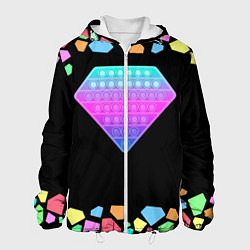Куртка с капюшоном мужская POP IT DIAMOND, цвет: 3D-белый