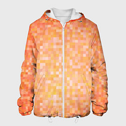 Мужская куртка Оранжевая пиксель абстракция