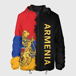 Куртка с капюшоном мужская Armenia Flag and emblem, цвет: 3D-черный