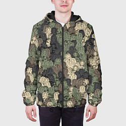 Куртка с капюшоном мужская Камуфляж из матрёшек, цвет: 3D-черный — фото 2