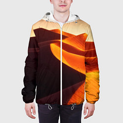 Куртка с капюшоном мужская Пустыня дюна барханы, цвет: 3D-белый — фото 2