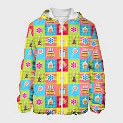 Куртка с капюшоном мужская День Рождения, цвет: 3D-белый