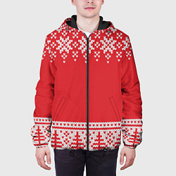 Куртка с капюшоном мужская Зимний лес, цвет: 3D-черный — фото 2