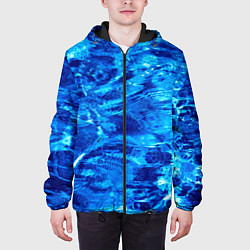 Куртка с капюшоном мужская Голубая Вода Текстура, цвет: 3D-черный — фото 2