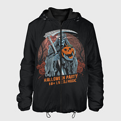 Куртка с капюшоном мужская Смерть с Косой, цвет: 3D-черный