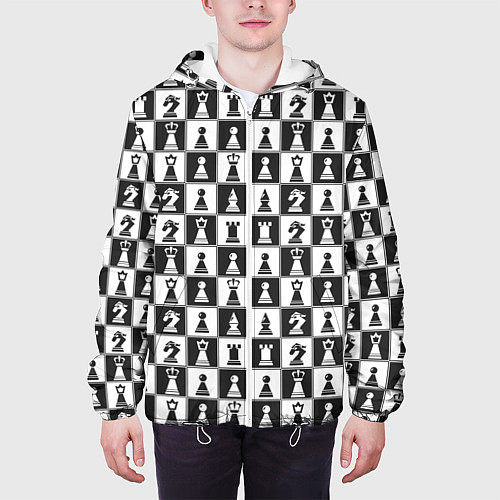 Мужская куртка Шахматы / 3D-Белый – фото 3