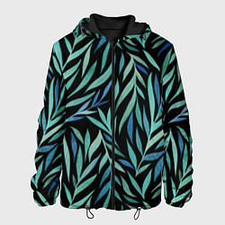 Куртка с капюшоном мужская Растительный орнамент, цвет: 3D-черный