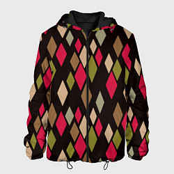 Куртка с капюшоном мужская Абстрактный разноцветный узор, цвет: 3D-черный