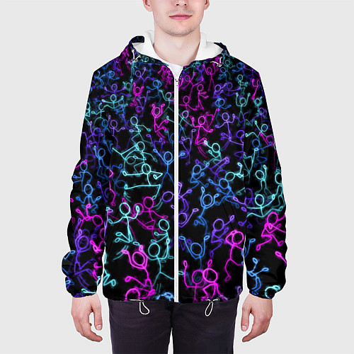 Мужская куртка Neon Rave Party / 3D-Белый – фото 3