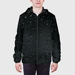 Куртка с капюшоном мужская Ночной дождь, цвет: 3D-черный — фото 2