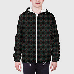 Куртка с капюшоном мужская Абстракция из многоугольников и линий, цвет: 3D-белый — фото 2