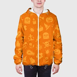 Куртка с капюшоном мужская ТЕПЛЫЙ ХЕЛЛОУИН, цвет: 3D-белый — фото 2