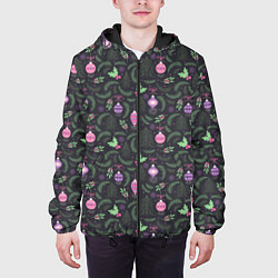 Куртка с капюшоном мужская Новогоднее Украшение для Ёлки, цвет: 3D-черный — фото 2