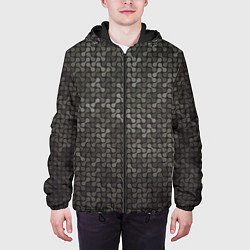 Куртка с капюшоном мужская Geometric textures, цвет: 3D-черный — фото 2