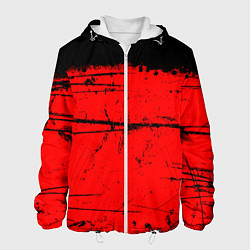 Куртка с капюшоном мужская КРАСНЫЙ ГРАНЖ RED GRUNGE, цвет: 3D-белый