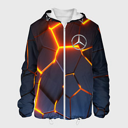 Куртка с капюшоном мужская MERCEDES-BENZ AMG 3D ГЕОМЕТРИЯ, цвет: 3D-белый