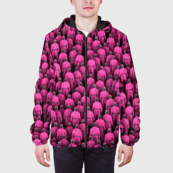 Куртка с капюшоном мужская Охранники игры в кальмара, цвет: 3D-черный — фото 2