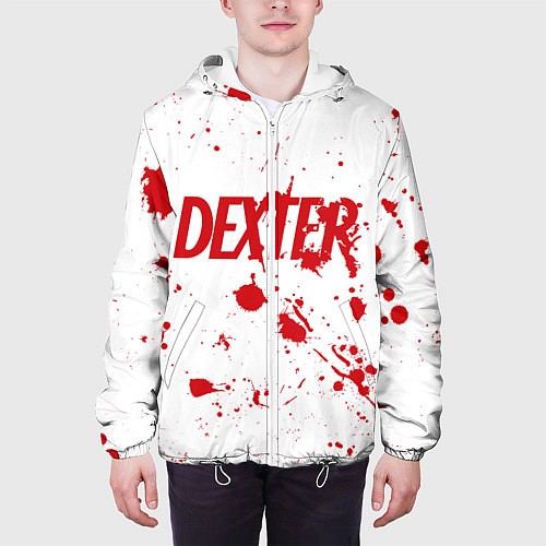 Мужская куртка Dexter logo Декстер брызги крови / 3D-Белый – фото 3