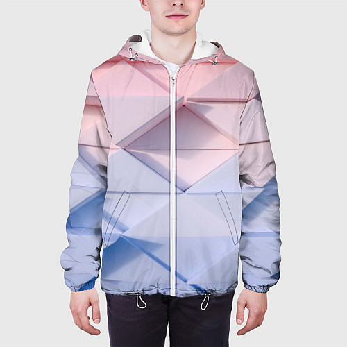 Мужская куртка Треугольники для тебя / 3D-Белый – фото 3