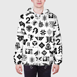 Куртка с капюшоном мужская DESTINY 2 LOGO PATTERN ДЕСТИНИ, цвет: 3D-белый — фото 2