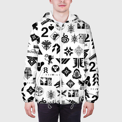 Мужская куртка DESTINY 2 LOGO PATTERN ДЕСТИНИ / 3D-Белый – фото 3