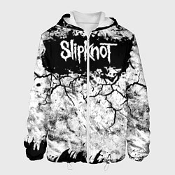 Куртка с капюшоном мужская Надпись Слипкнот Рок Группа ЧБ Slipknot, цвет: 3D-белый