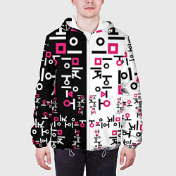 Куртка с капюшоном мужская ЛОГО ПАТТЕРН НА ЧЕРНО-БЕЛОМ, цвет: 3D-белый — фото 2