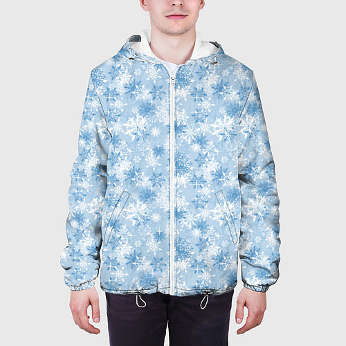 Мужская куртка Морозное Снежное Утро / 3D-Белый – фото 3
