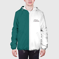 Куртка с капюшоном мужская ИГРА В КАЛЬМАРА РУС ЛОГО, цвет: 3D-белый — фото 2