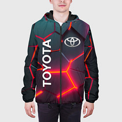 Куртка с капюшоном мужская TOYOTA 3D NEON ТОЙОТА 3Д ПЛИТЫ НЕОН, цвет: 3D-черный — фото 2