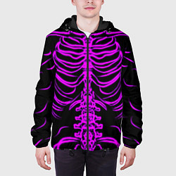 Куртка с капюшоном мужская Розовые кости, цвет: 3D-черный — фото 2