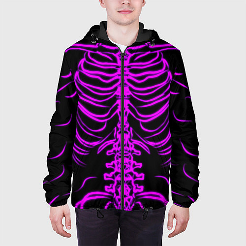 Мужская куртка Розовые кости / 3D-Черный – фото 3