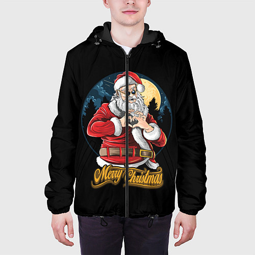 Мужская куртка Дед Мороз с Любовью / 3D-Черный – фото 3