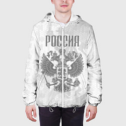Куртка с капюшоном мужская Герб России, цвет: 3D-белый — фото 2