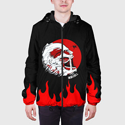 Куртка с капюшоном мужская ATTACK ON TITAN ГОЛОВА ТИТАНА, цвет: 3D-черный — фото 2