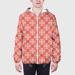Куртка с капюшоном мужская Славянская Обережная Вышивка, цвет: 3D-белый — фото 2