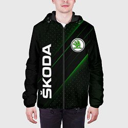 Куртка с капюшоном мужская SKODA, ШКОДА, цвет: 3D-черный — фото 2