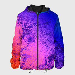 Куртка с капюшоном мужская Абстрактный пурпурно-синий, цвет: 3D-черный