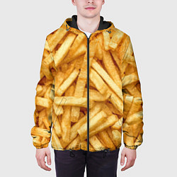 Куртка с капюшоном мужская Картошка фриФастфуд, цвет: 3D-черный — фото 2