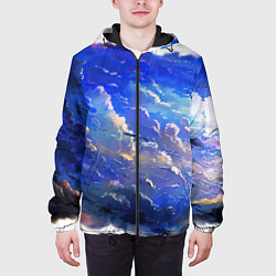 Куртка с капюшоном мужская Высокие облака, цвет: 3D-черный — фото 2