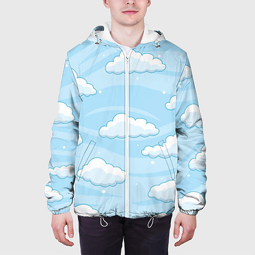 Мужская куртка Зимние облака / 3D-Белый – фото 3