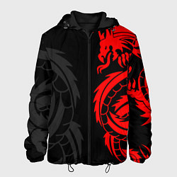 Куртка с капюшоном мужская КРАСНЫЙ ДРАКОН ТАТУ RED DRAGON TATTOO, цвет: 3D-черный