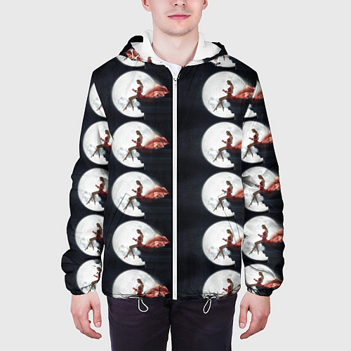 Мужская куртка Лунная девушка / 3D-Белый – фото 3
