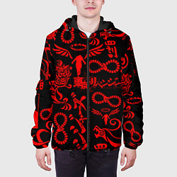 Куртка с капюшоном мужская ТОКИЙСКИЕ МСТИТЕЛИ КРАСНЫЕ ТАТУ, цвет: 3D-черный — фото 2