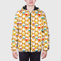 Куртка с капюшоном мужская Вельш-Корги Пемброк, цвет: 3D-черный — фото 2