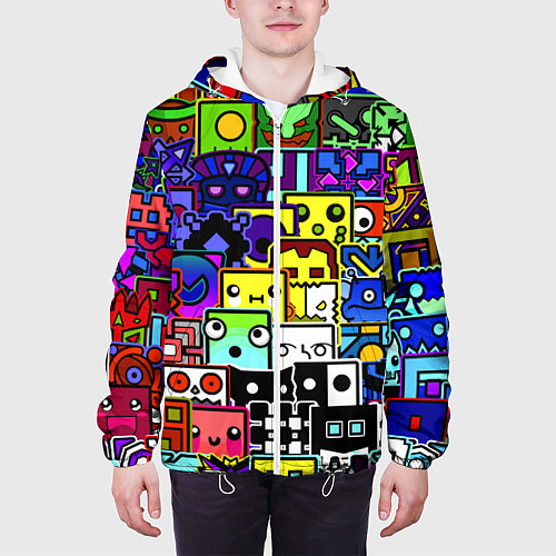 Мужская куртка Geometry Dash: All Skins / 3D-Белый – фото 3