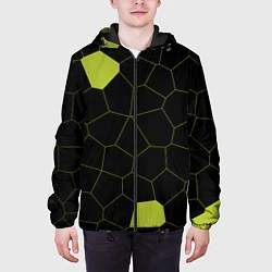 Куртка с капюшоном мужская Кожа рептилии, цвет: 3D-черный — фото 2