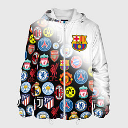 Куртка с капюшоном мужская FC BARCELONA LOGOBOMBING, цвет: 3D-белый