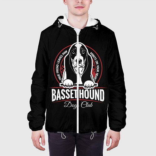 Мужская куртка Бассет-Хаунд Basset Hound / 3D-Белый – фото 3